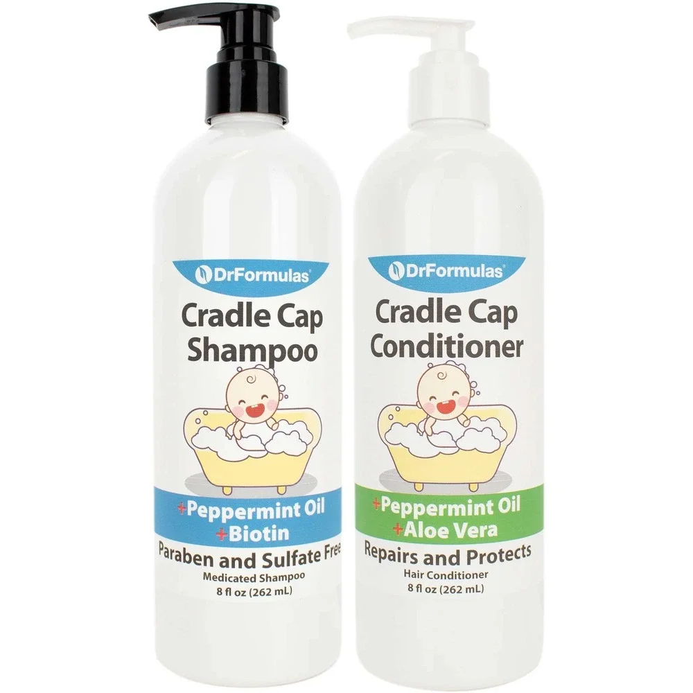 DrFormulas Cradle Cap Shampoo + Conditioner Set Peppermint 8 Fl‎ Oz each NEW